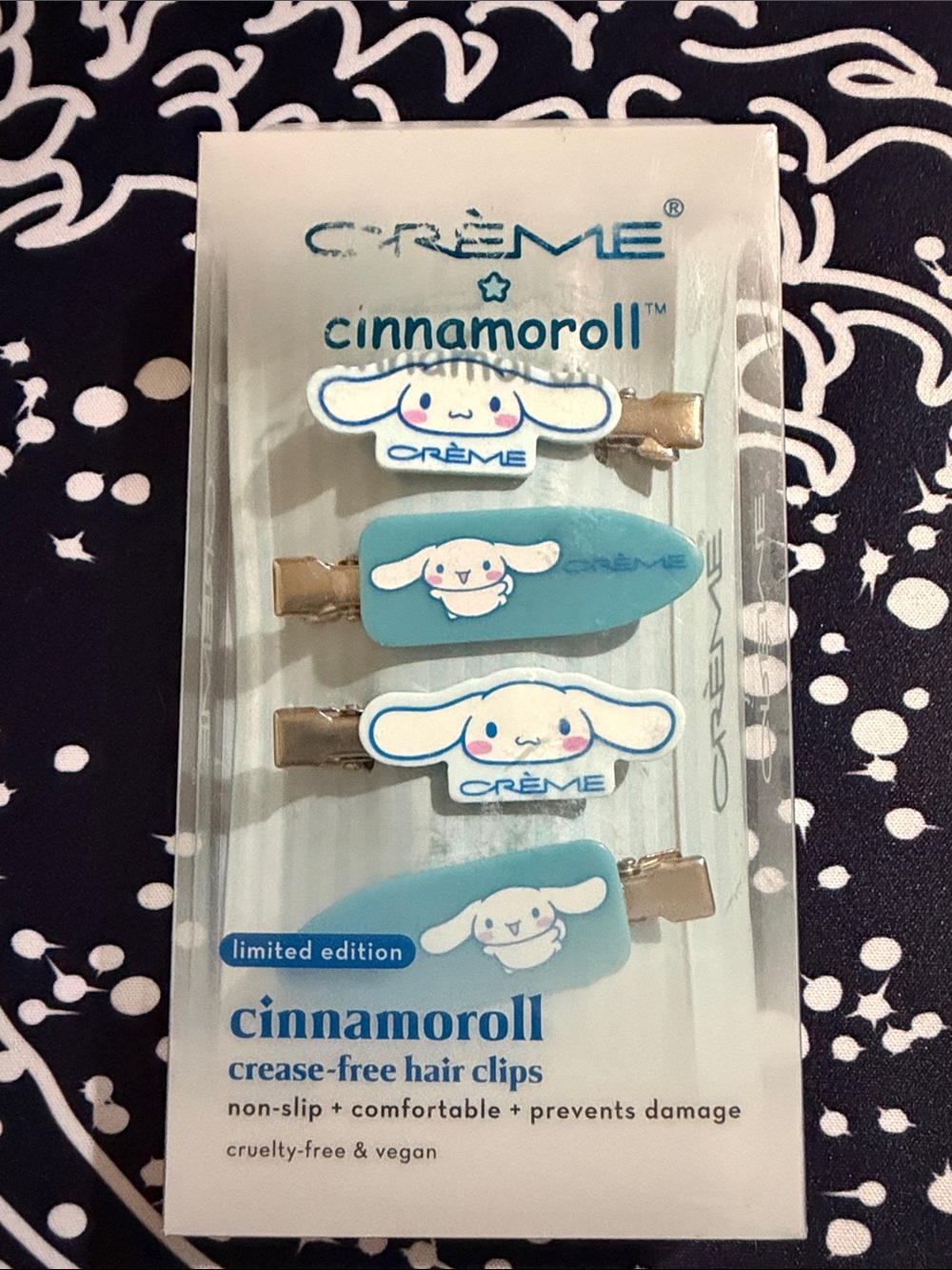 Crème Cinnamoroll Blue Crease-Free Hair Clips - 4 Pack
